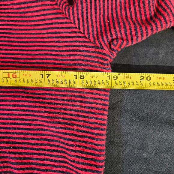 J. Crew Red and Navy Striped Long Sleeve Top Size M Basic Normcore Minimalist - Picture 6 of 7